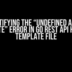 Demystifying the “Undefined API POST Route” Error in Go REST API HTML Template File