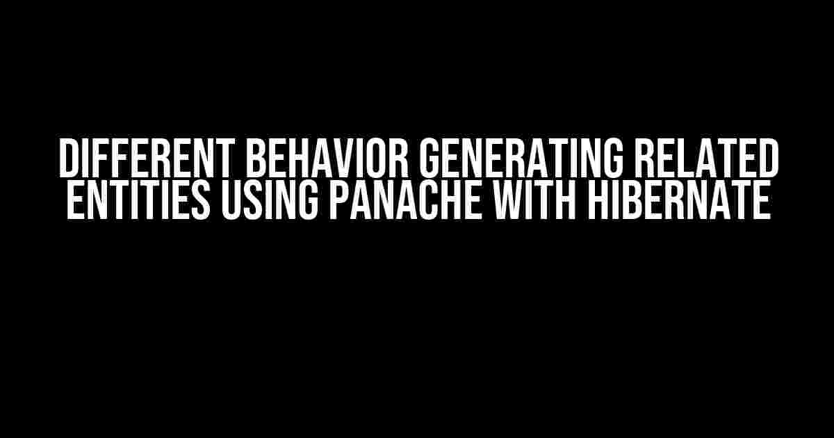 Different Behavior Generating Related Entities Using Panache with Hibernate