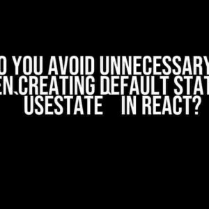 How Do You Avoid Unnecessary Work When Creating Default State in `useState` in React?