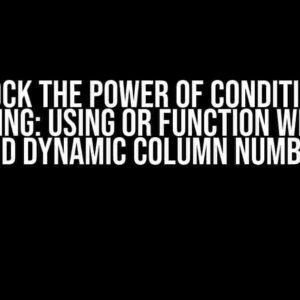 Unlock the Power of Conditional Formatting: Using OR Function with Row() and Dynamic Column Number